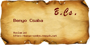 Benyo Csaba névjegykártya